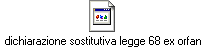 dichiarazione sostitutiva legge 68 ex orfan